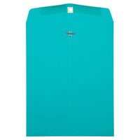 JAM Paper 10" x 13" Open End Catalog Coloured Envelopes with Clasp Closure - Sea Blue Recycled - 25 Pack -Sea Blue Envelope