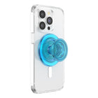 PopSockets PopGrip For Magsafe Round With Adapter Ring - Translucent Electric Blue-Slide off the grip for wireless charging