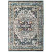 Modway Tribute Diantha Distressed Vintage Floral Vintage Medallion Area Rug - 5 ft W x 8 ft L - Multicolor-Distressed Vintage Floral Vintage Medallion Area Rug
