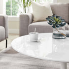 Modway Lippa 36" Round Wood Coffee Table - White-Non-Marking Felt Pad