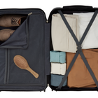 Bugatti Madrid Collection 30" Hardside Checked Spinner Luggage - Black-Telescopic trolley handle with multi-stage locking heights