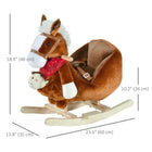 Qaba Baby Rocking Horse with Hand Puppet, Sounds and Seatbelt - Brown-Includes a matching hand puppet for interactive play 