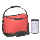 RovR KeepR Beverage Tote Caddy with Ice Bucket and Shoulder Strap - Coral-New removable padded shoulder strap lets you comfortably carry heavy loads hands-free