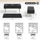 HOMCOM Upholstered Storage Bench for End of Bed - Black-Elegant bedroom bench with gold-tone legs adds a touch of sophistication;