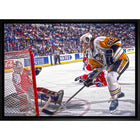 Mario Lemieux Penguins vs Capitals - Framed Canvas - 31" x 22"-Premium canvas print with gallery-wrapped edges