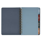 General Supply Goods + Co Plans +Priorities Notebook - Blue-Features tabbed dividers for weekly planner, project pages, budget pages, and lined pages