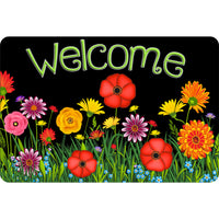 Ashley Productions Smart Poly The Original Fun Mat Welcome Mat - 15.5" x 23.5" - Wildflowers Welcome-Measurements and Design: The Wildflowers Welcome Mat measures 15.5" x 23.5".