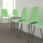 Flash Furniture HERCULES Series Green Stack Chair with Lumbar Support & Silver Frame-Back Width: 10.5'' - 16''