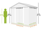 Outsunny Outdoor Storage Shed with Double Doors - 7.5' x 6.5' - Light Grey-Vents ensure airflow, reducing condensation inside

