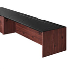 Modway Kinetic 49" Wall-Mount Office Desk With Cabinet and Shelf - Black Cherry-7