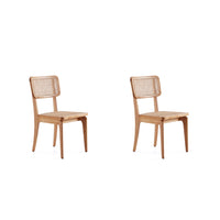 Manhattan Comfort Giverny 18.11" Industry Chic Dining Chair - Nature - Set of 2-Modern - Industry Chic Cane Dining Chair Perfect for Dining Room Use. Set of 2