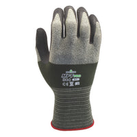 SHOWA 344MFT Pro Natural Rubber Latex Textured Grip Glove - Microfiber Liner - Black/Grey - Small -Natural Rubber Latex