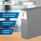 Davis Group Premium Economy Binder - Round Ring - 3" - Grey - 6 Pack-Round Ring, Non-Locking