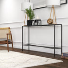 Hudson&Canal Henley 55"W Console Table with Metal Top - Blackened Bronze-Features easy assembly
