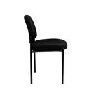 Flash Furniture Comfort Black Fabric Stackable Steel Side Reception Chair-Stacks up to 5 Chairs High