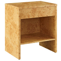 Modway Hudson 1-Drawer Burl Wood Nightstand With Shelf - Natural-Modern Nightstand