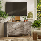 HOMCOM Farmhouse 59.2" L Sideboard Buffet Cabinet with Thick Top - Grey Wash-MDF and particleboard frame with 0.9"/2.4 cm thick top supports up to 260 lb./118 kg