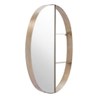 Zuo Latitude Oval Shelf Mirror - Antique Bronze-Colour: Antique Bronze