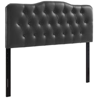 Modway Annabel Upholstered Vinyl Queen Headboard - Black-Elegantly tufted button headboard