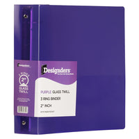 JAM Paper Plastic 2" 3-Ring Binder - Purple-Colour: Purple Grid Design | Be stylish and organized with colourful binders.