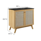 Modway Soma 36" Bathroom Vanity - Oak/Black-Adjustable Shelf