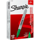 Sharpie Permanent Markers - Fine Tip - Green - 12 Pack-Pen-style permanent marker with a fine point
