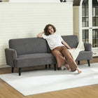 HOMCOM Modern 3 Seater Corduroy Sofa Couch with Rubberwood Legs - Grey-Enjoy the spacious 74.8" (190 cm) seat, offering plenty of room to relax