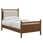 Modway Leni Twin Size Wood Platform Bed Frame - Walnut Heathered Ivory-Twin Size Platform Bed
