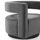 Modway Spin Cutaway Performance Velvet Swivel Armchair - Grey-8
