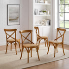 Modway Gear Dining Side Chair - Walnut - 4 Pack-No Assembly Required