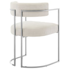 Modway Huron Curved Back Fabric and Metal Dining Accent Chair - Silver/Cream-8