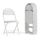 Flash Furniture HERCULES Series Plastic Fan Back Folding Chair - White-650 lb. Weight Capacity