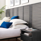Modway Render Wall Mount King Headboard and Modern Nightstands - Charcoal-Durable Particleboard Construction