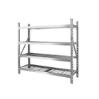 Hardware Machinery Heavy Duty Storage Rack Steel Garage Shelving Unit - Silver-Heavy-duty steel construction for maximum strength and durability