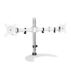 SHOPPINGALL Dual LCD LED Monitor Mount Stand with 2 Adjustable Arms for 13"-32" Monitors with 3 Mounting Options in The Box - SA-D29S-White-[WIDE COMPATIBILITY] Hold two 13"-32" monitors with 75mm x75mm or 100mm x 100mm VESA mounting holes, supports weight up to 17.6lb/8kg.