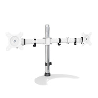 SHOPPINGALL Dual LCD LED Monitor Mount Stand with 2 Adjustable Arms for 13"-32" Monitors with 3 Mounting Options in The Box - SA-D29S-White-[WIDE COMPATIBILITY] Hold two 13"-32" monitors with 75mm x75mm or 100mm x 100mm VESA mounting holes, supports weight up to 17.6lb/8kg.
