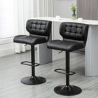 HOMCOM Adjustable Bar Stools with Footrest and Back - Black - 2 Pack-The height of the seat adapts to the counter or the bar
