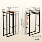 Outsunny Adjustable Firewood Rack Steel Wood Storage Rack Outdoor Indoor-Includes four S hooks for hanging accessories conveniently