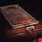 Tramontina Churrasco BBQ 18" L x 7" W Stainless Steel Flat Wire Grill Basket-Stainless steel wire grill
