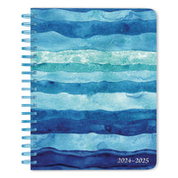 BrownTrout 2024-2025 Plato Academic Seaside Currents Weekly/Monthly Desk Planner - 6.5" x 7.75"-Ample Room - Each day includes plenty of space to accommodate multiple entries for planning, notes, and appointments