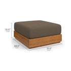 Modway Tahoe Outdoor Patio Acacia Wood Ottoman - Natural/Cocoa-FSC-Certified Acacia Wood