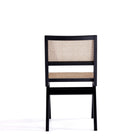 Manhattan Comfort Hamlet 17.64" Industry Chic Dining Chair - Black and Natural Cane - Set of 2-Delivered to you Fully Assembled! No Assembly Required
