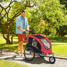 Aosom 2-in-1 Pet Stroller and Wagon - Red-Suspension system for a smooth ride 