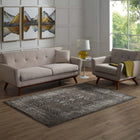 Modway Berit Distressed Vintage Floral Lattice Area Rug - 5 ft W x 8 ft L - Brown/Beige-Tight Low Pile Weave