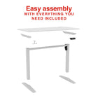 Staples 48"W Electric Rectangular Adjustable Standing Desk - White-Supports up to 132 lbs, ensuring stability and durability