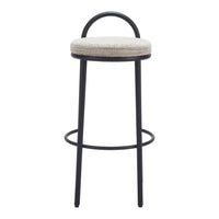 Zuo Sisal Barstool - Beige Tweed - Set of 2-Soft chenille fabric