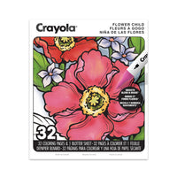 Crayola 32-Page Adult Colouring Book - Flower Child-Designed for adult colouring enthusiasts with detailed, premium-quality floral and bohemian line art in a relaxed, free-spirited style