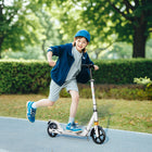 Qaba Foldable Kids Kick Scooter with 4 Adjustable Heights - White-Dual brakes provides safe stopping 