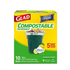 Glad Compostable Bags - Tall - Lemon Scent - 10 Pack-Made from 100% biodegradable plant-based materials