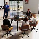 Homy Casa 63"W Modern Writing Desk - Brown-Easy-to-clean surface perfect for high-traffic workspaces